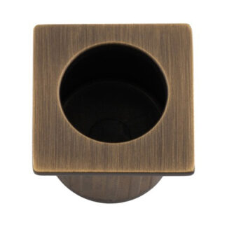 Alexander & Wilks AW993AB Sliding Door Finger Edge Pull Square - Antique Brass (LEAD TIME: 2-3 DAYS)