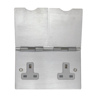 Eurolite FS4040SS Utility 2-Gang Floor Socket - Grey (LEAD TIME: 2-3 DAYS)