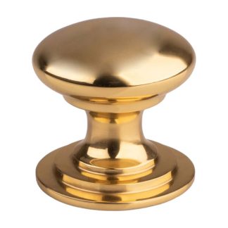 Carlisle Brass M47D Victorian Cupboard Knob 42mm - Polished Brass (LEAD TIME: 2-3 DAYS)