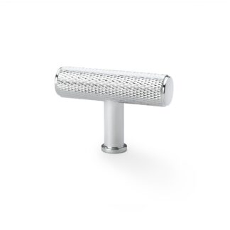 Alexander & Wilks AW801-55-PC Crispin Knurled T Bar Cupboard Knob - Polished Chrome (LEAD TIME: 2-3 DAYS)