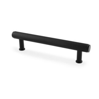 Alexander & Wilks AW809-128-BL Crispin Knurled T Bar Cupboard Pull Handle Black Centres 128mm (LEAD TIME: 2-3 DAYS)