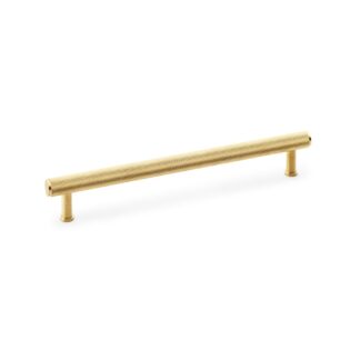 Alexander & Wilks AW809-224-SBPVD Crispin Knurled T Bar Cupboard Pull Handle - Satin Brass PVD 224mm (LEAD TIME: 2-3 DAYS)
