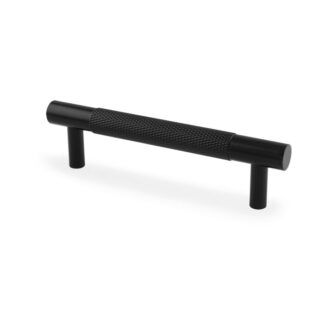 Alexander & Wilks AW810-96-BL Brunel Knurled T Bar Cupboard Handle Black Centres 96mm (LEAD TIME: 2-3 DAYS)