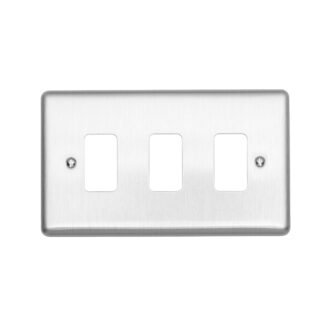 Eurolite EN-G3SS Enhance Decorative 3-Gang Grid Plate - Stainless Steel (LEAD TIME: 2-3 DAYS)