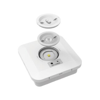 CQR ES/2/ST/WH/865 SELF TEST - Escape Surface EM Downlight c/w 2 lens, IP65 (LEAD TIME: 2-3 DAYS)