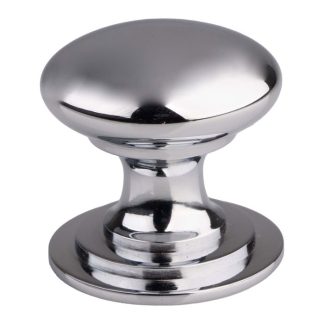 Carlisle Brass M47ECP Victorian Cupboard Knob 50mm - Polished Chrome (LEAD TIME: 2-3 DAYS)
