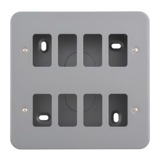 Eurolite MC-G8 Metal Clad Grid Faceplate with Back Box-8-Gang (LEAD TIME: 2-3 DAYS)