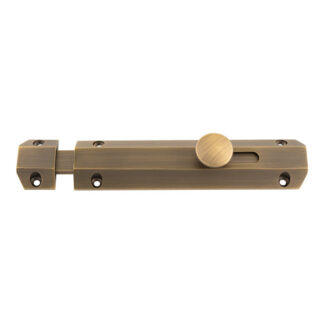 Carlisle Brass AQ82AB 152 x 36mm Surface Bolt c/w Keep Flat & Angled Mortice Keeps - Antique Brass (LEAD TIME: 2-3 DAYS)