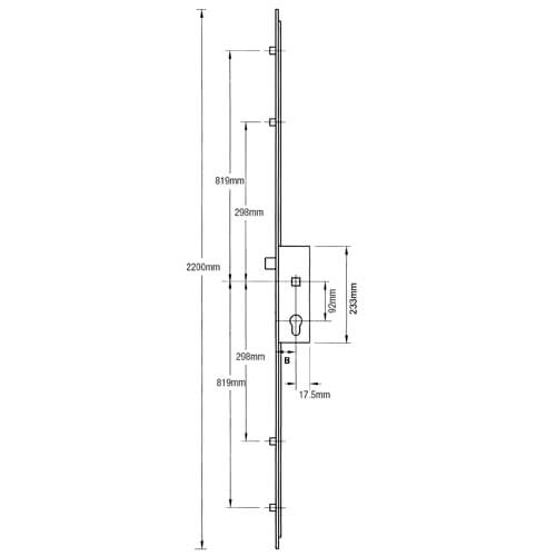 Mila Latch 4 Rollers Lift Lever Multipoint Door Lock - Image 2