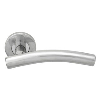 Eurospec CSL1193BSS Curved Lever On Sprung Rose (LEAD TIME: 2-3 DAYS)
