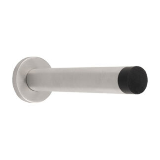 Eurospec DSW1019SSS 150 x 22mm Wall Mounted Doorstop On Rose Concealed Fix - Satin Stainless Steel 150mm (LEAD TIME: 2-3 DAYS)