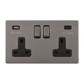 Eurolite ECBN2USBCB Concealed 3mm 2 Gang USBC Socket (LEAD TIME: 2-3 DAYS)