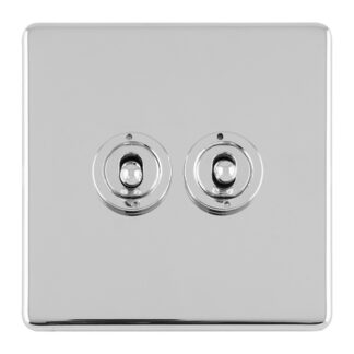 Eurolite ECPCT2SW 2 GANG 10AMP 2WAY TOGGLE SWITCH POLISHED CHROME PLATE (LEAD TIME: 2-3 DAYS)