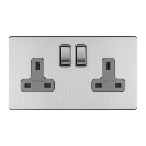 Eurolite ECSS2SOG 2-Gang 13Amp DP Switched Socket (LEAD TIME: 2-3 DAYS)