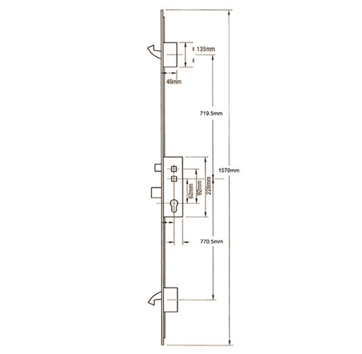 Fullex Crimebeater Latch Deadbolt 2 Hooks 20mm Radius Faceplate Split Spindle Multipoint Door Lock - Image 2