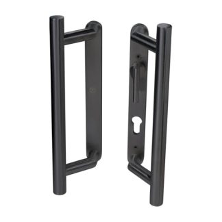 Coastal Group KM950B BLU Patio Sliding Door Handles Back To Back Blank Plate & Euro Cut-Out with Lever (LEAD TIME: 2-3 DAYS)