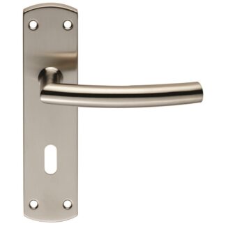 Eurospec CSLP1167P/SSS Steelworx Residential Arched Lever On Lock Backplate (LEAD TIME: 2-3 DAYS)