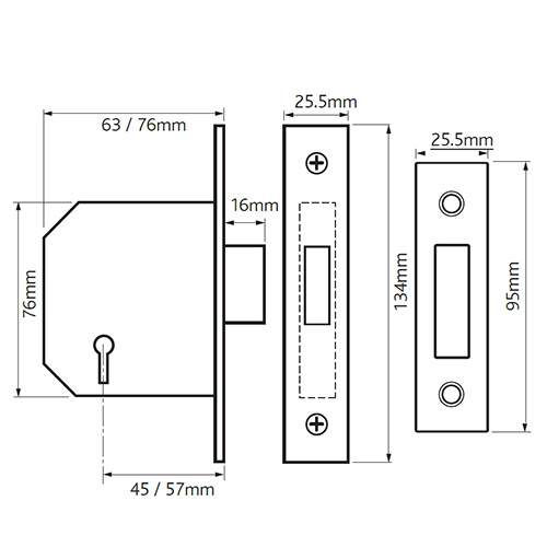 Imperial G3004 3 Lever Mortice Deadlock - Image 2