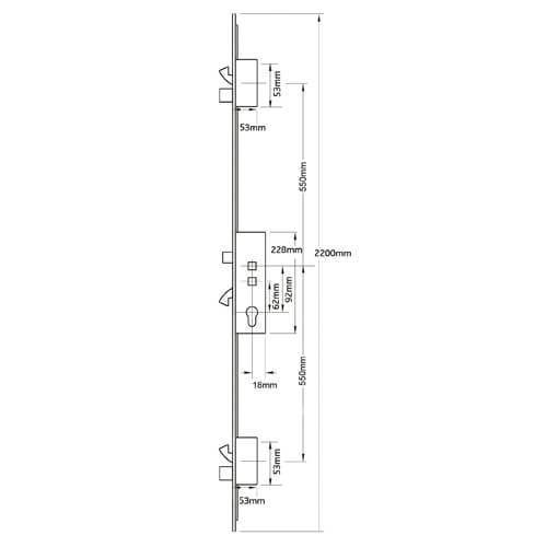 Millenco Mantis 3 Latch 3 Hooks 2 Deadbolts Double Spindle Multipoint Door Lock - Image 2
